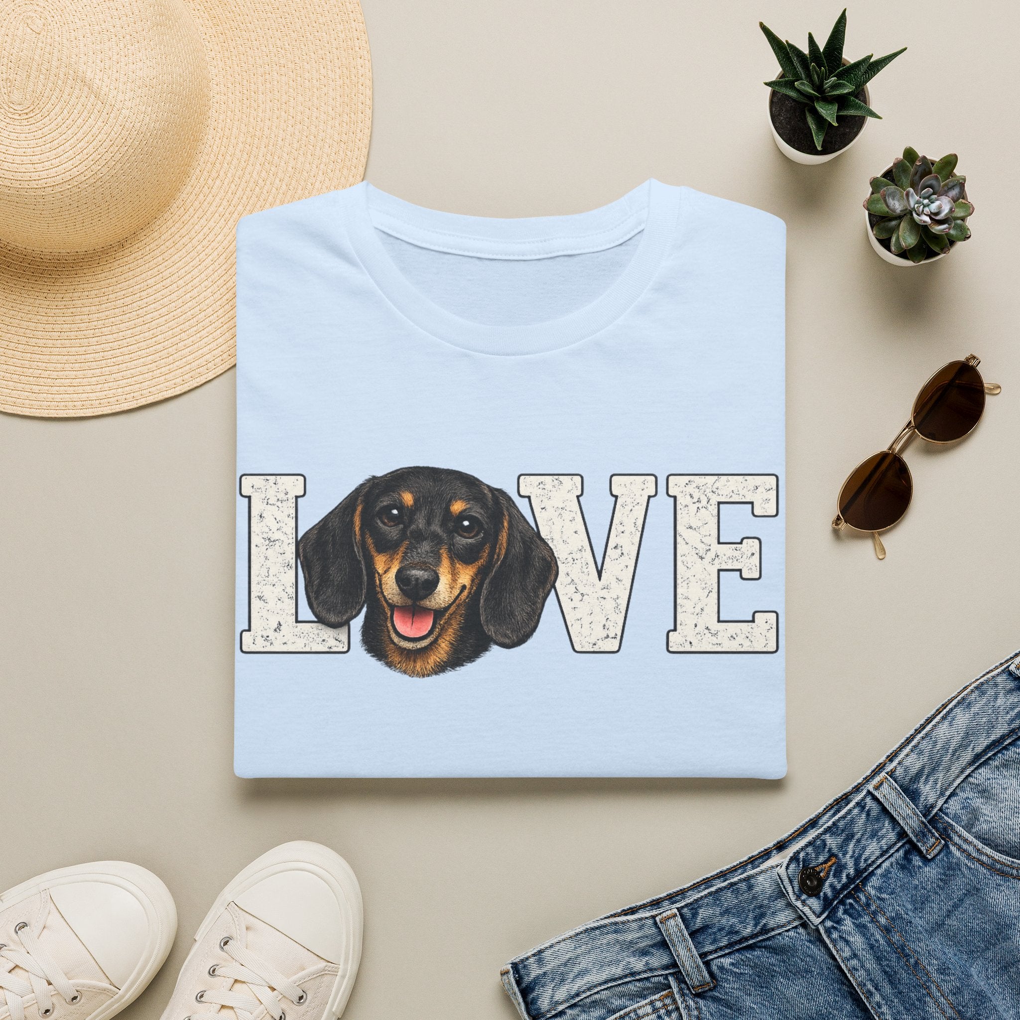 Dachshund LOVE T-Shirt — Cute Wiener Dog Graphic Tee for Dog Lovers