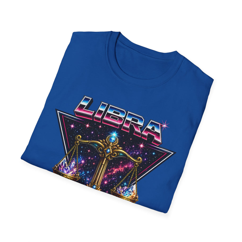 Libra Zodiac T-Shirt — Retro Neon Scales Astrology Tee