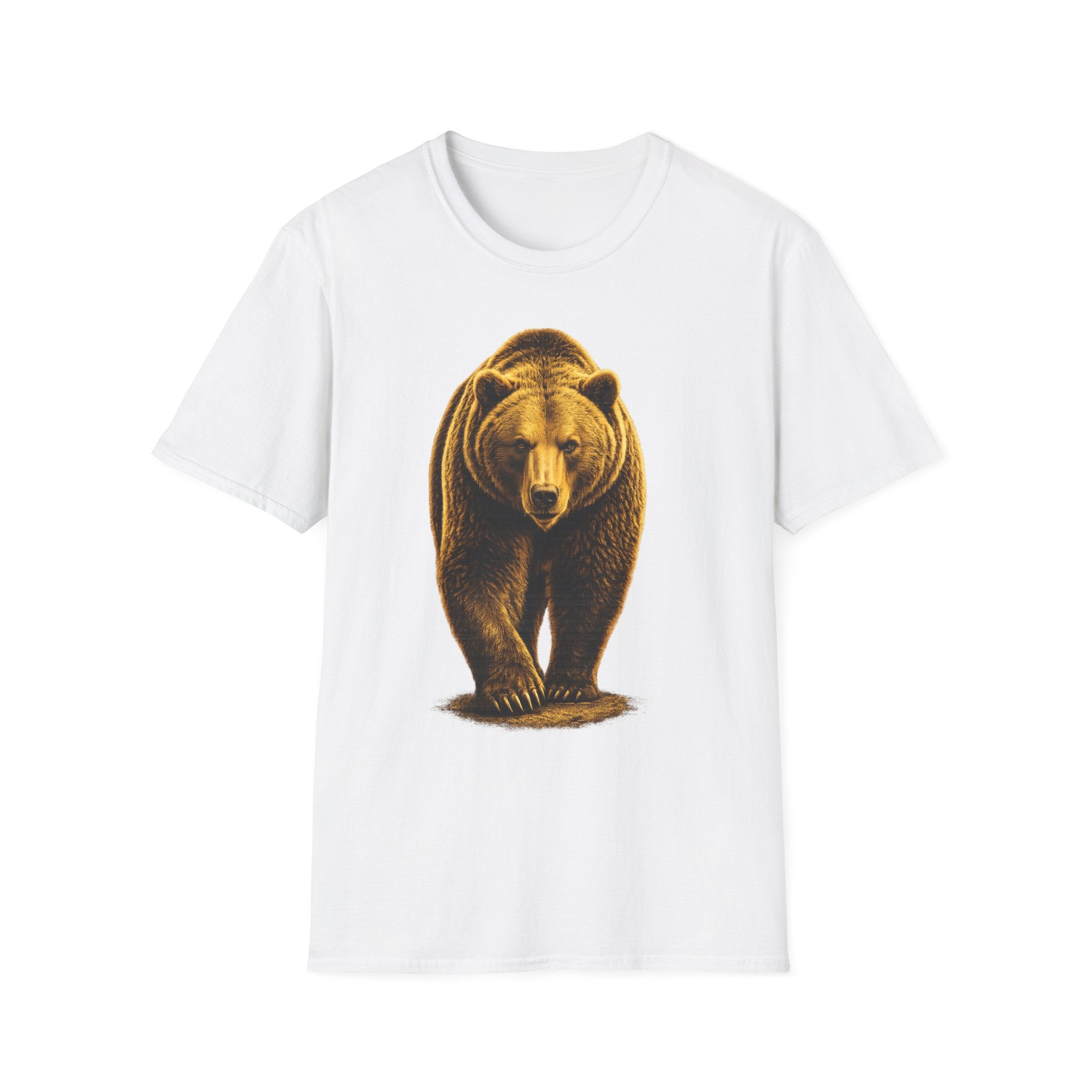Bear Graphic T-Shirt — Bold Front-Facing Brown Bear Tee