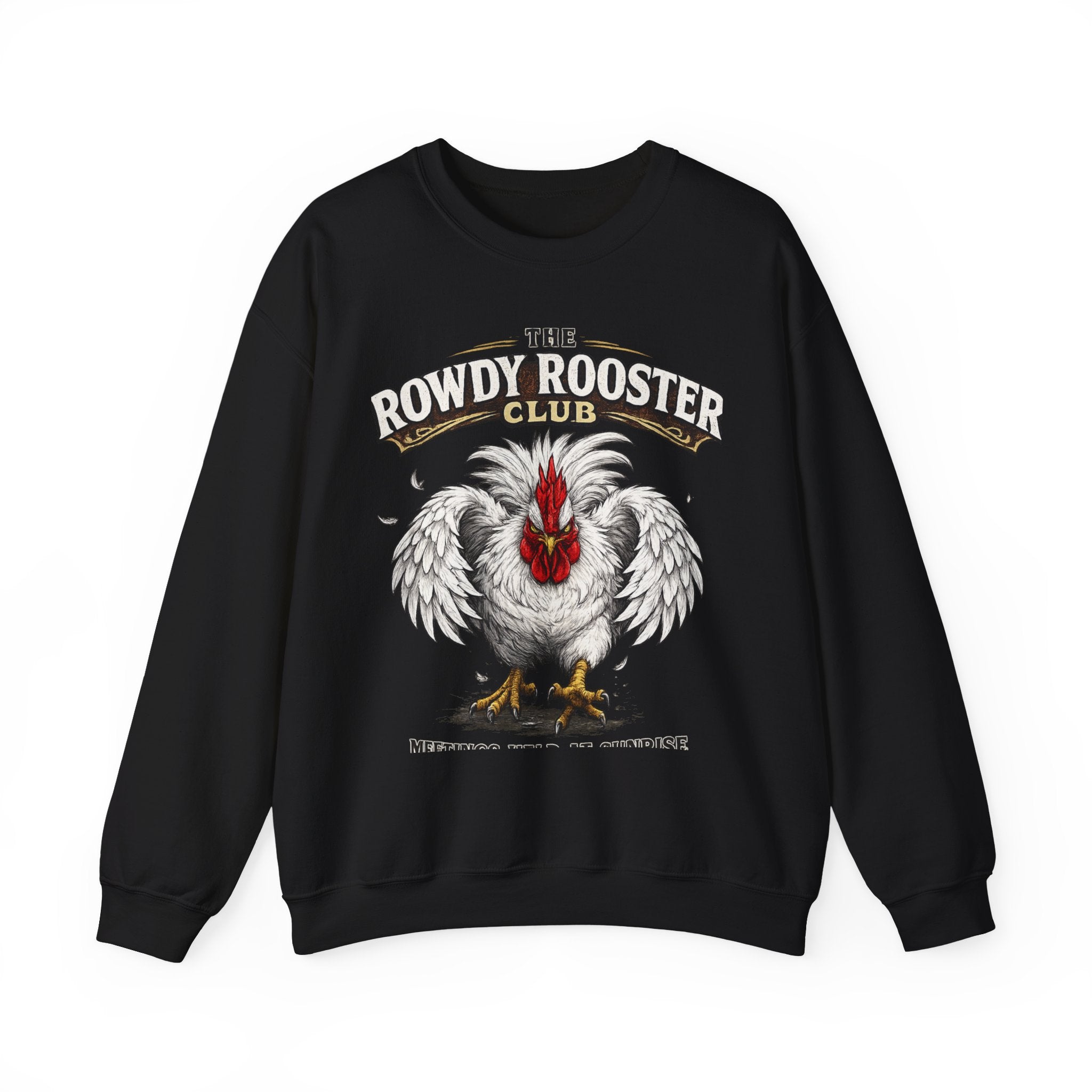 Rowdy Rooster Club Crewneck Sweatshirt – Vintage Rooster Graphic Pullover