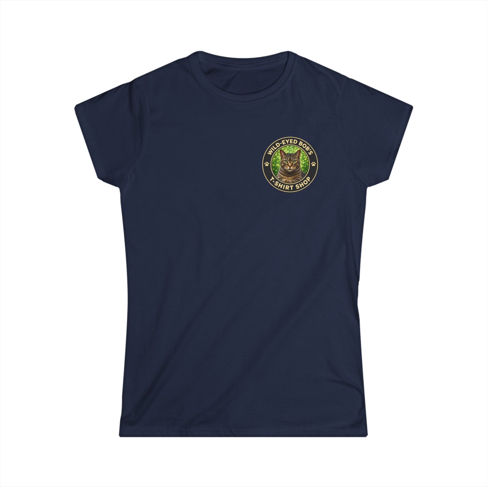 "Wild-Eyed Bob's T-Shirt Shop" Cat Logo Tee