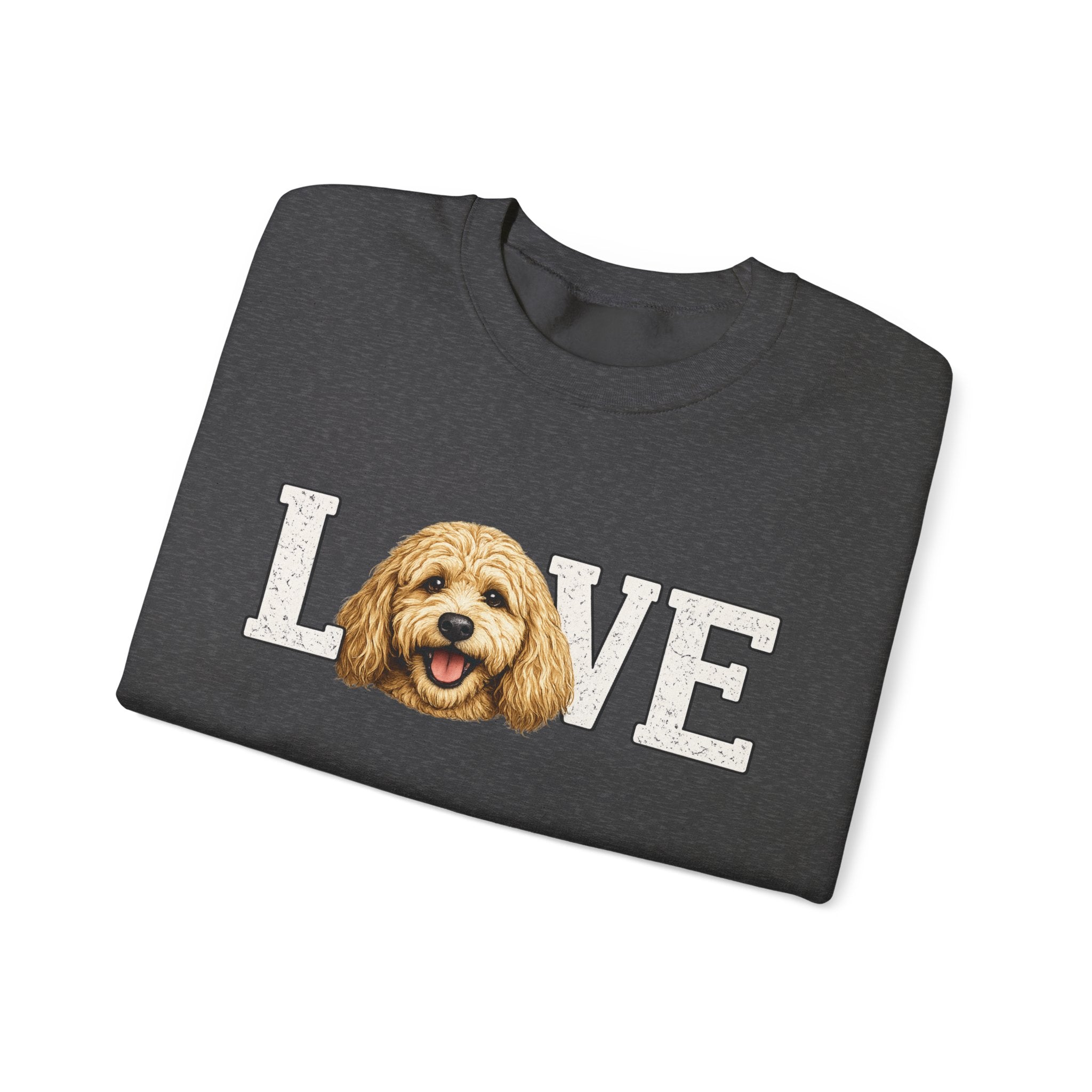 Love Goldendoodle Crewneck Sweatshirt — Cute Goldendoodle Face Pullover for Dog Lovers