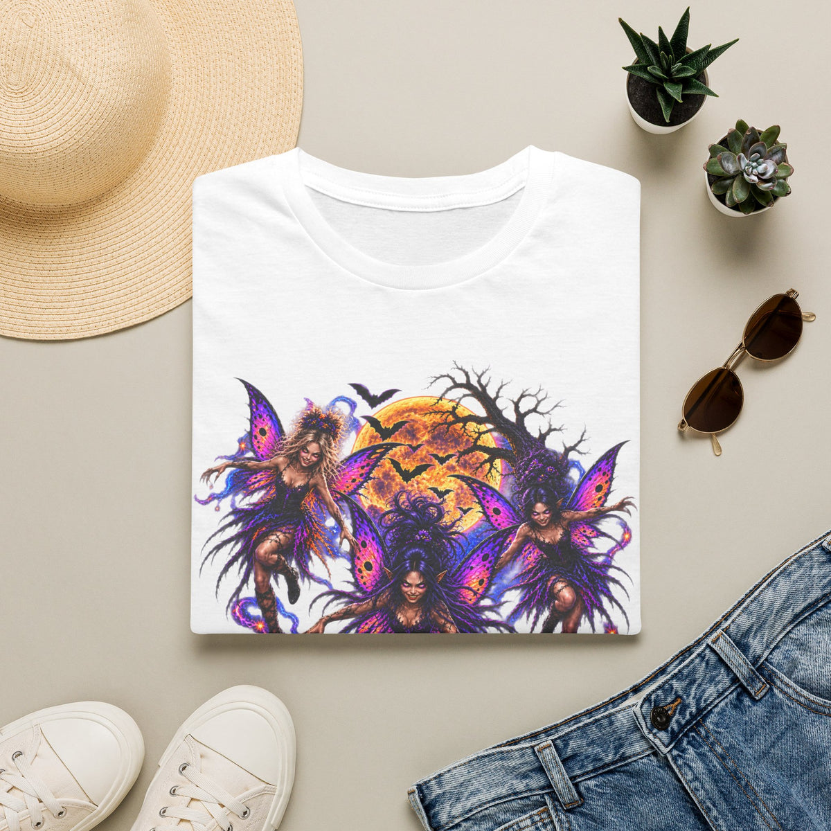 Fairy Moon Tee — Mystical Butterfly Faeries Graphic T-Shirt