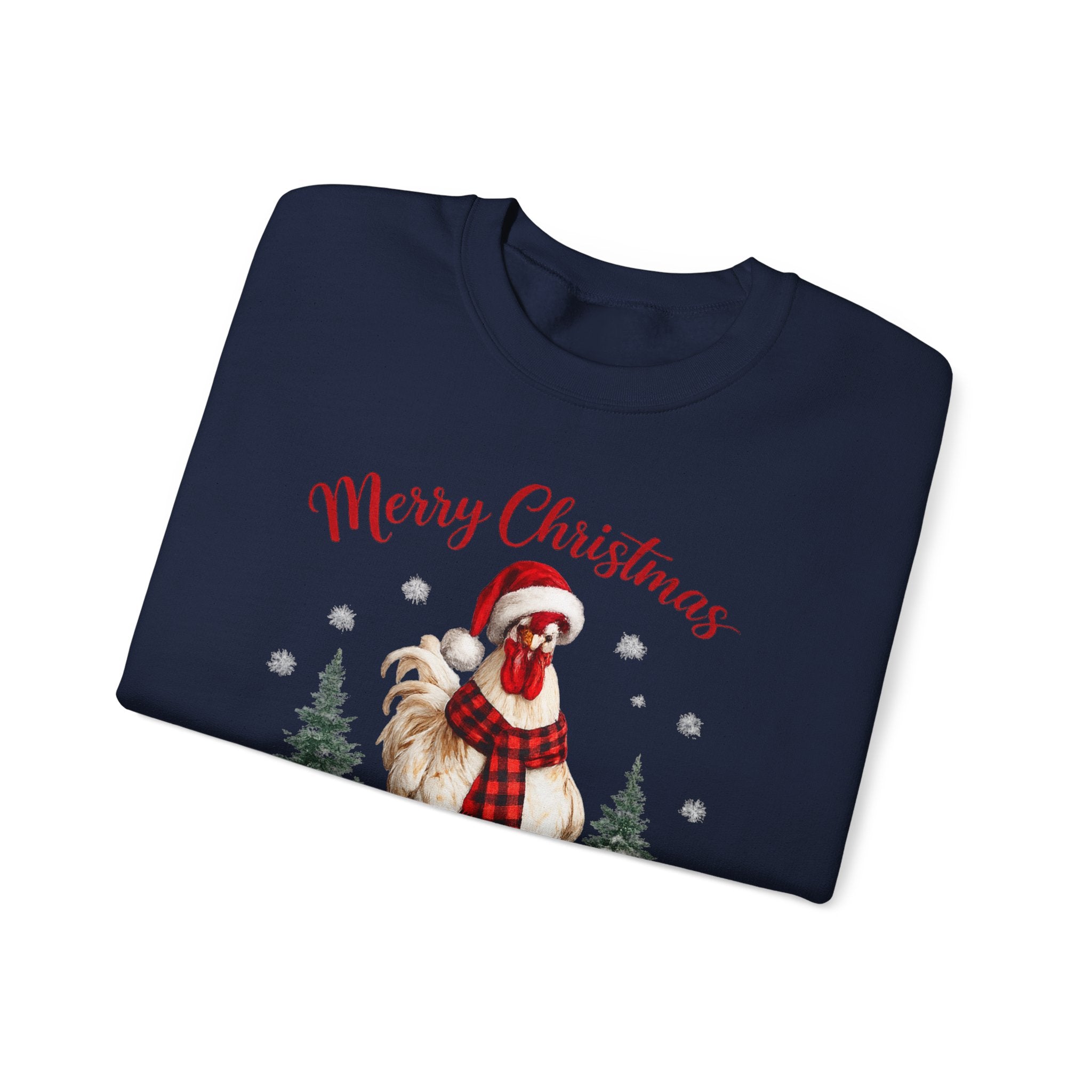 Christmas Rooster Sweatshirt - 'Merry Christmas' Festive Holiday Crewneck