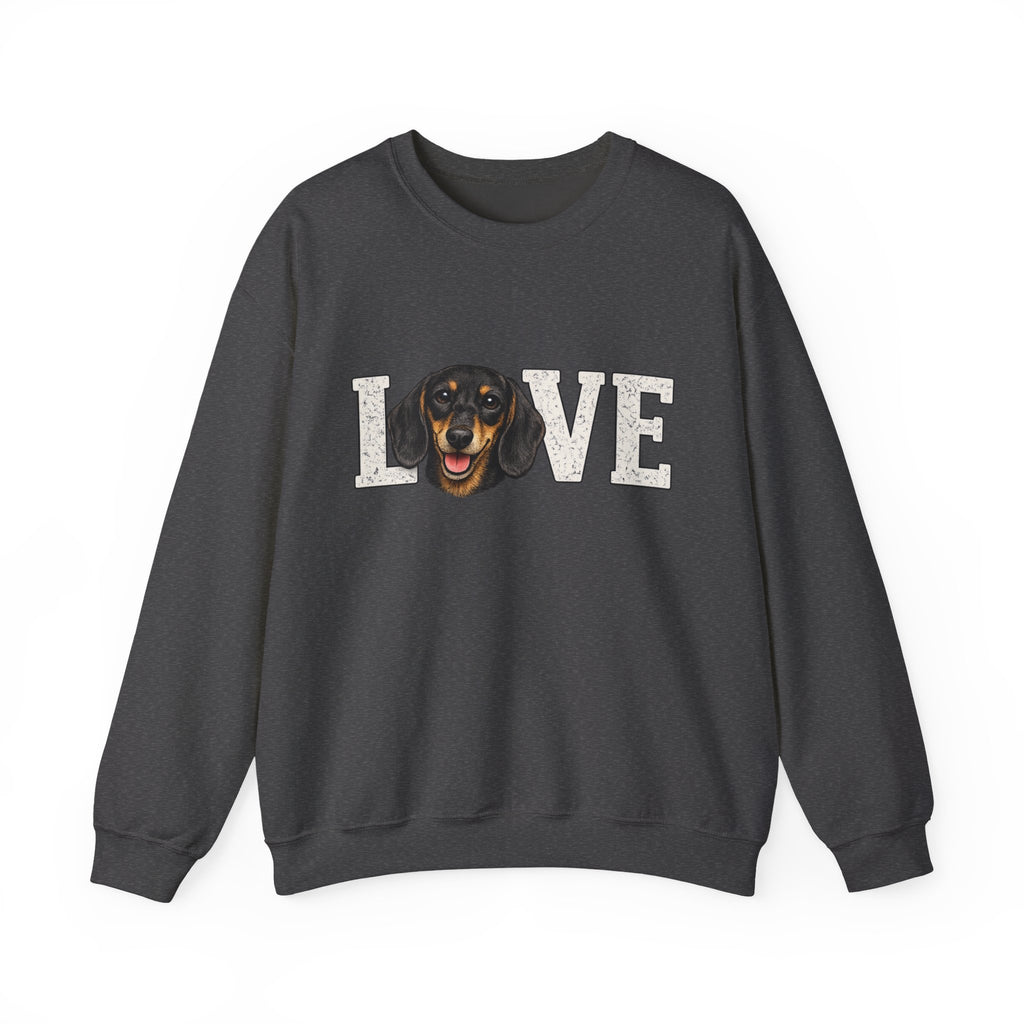 Dachshund Love Crewneck Sweatshirt — Cute Dog Lover Pullover