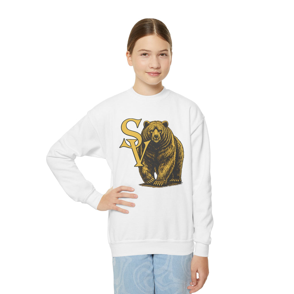 Diane J. design  Crewneck Sweatshirt — Vintage Bear Graphic with SV Lettering