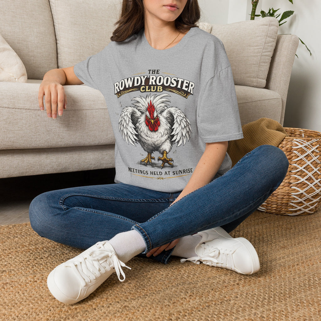 Rooster - Rowdy Rooster Club T-Shirt — 'Meetings Held at Sunrise' Graphic Tee