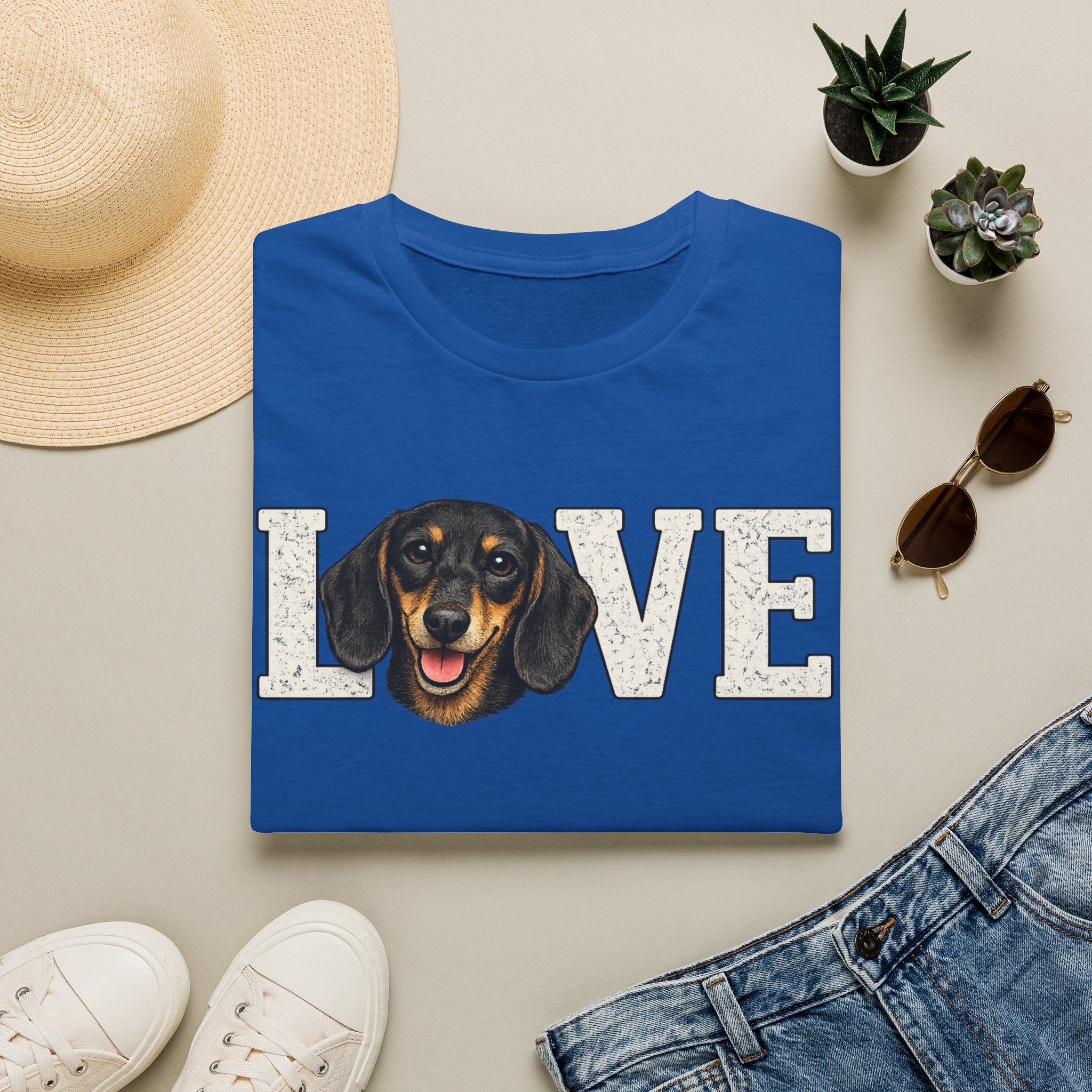 Dachshund LOVE T-Shirt — Cute Wiener Dog Graphic Tee for Dog Lovers