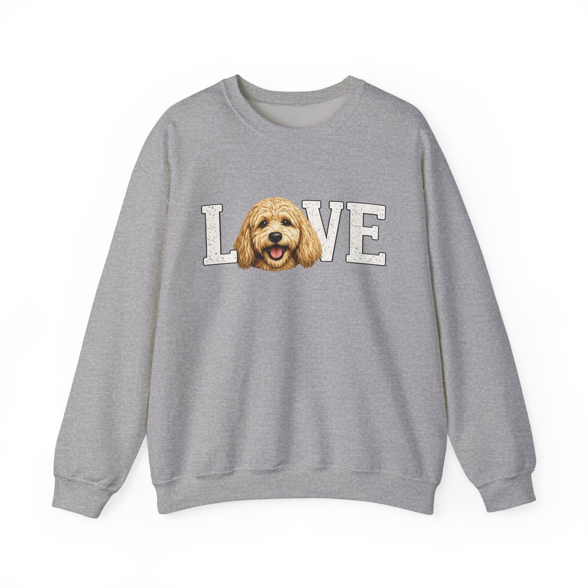 Love Goldendoodle Crewneck Sweatshirt — Cute Goldendoodle Face Pullover for Dog Lovers