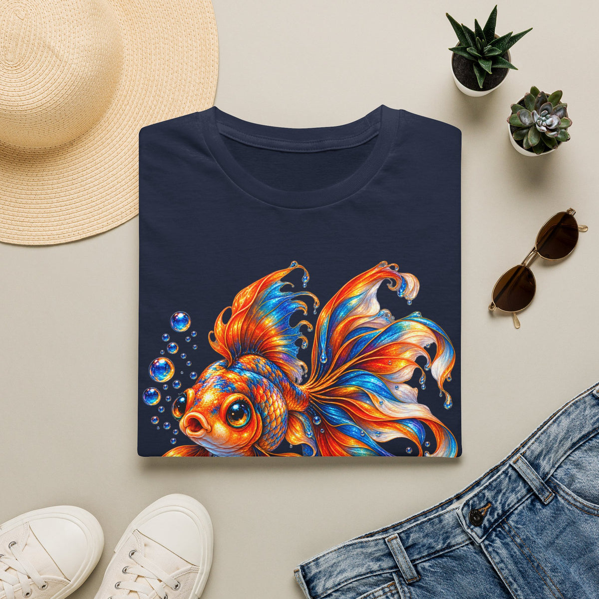 Colorful Goldfish T-Shirt — Vibrant Fish Art Tee
