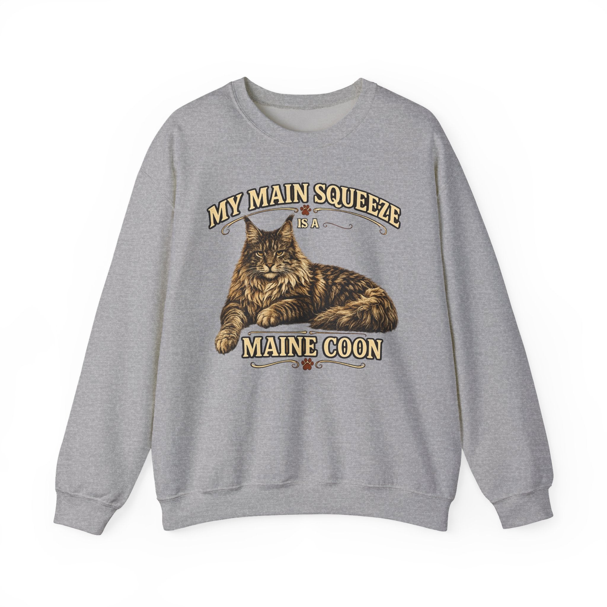 Maine Coon Sweatshirt - "My Main Squeeze" Cat Lover Crewneck