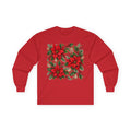 Poinsettia Holiday Long Sleeve Tee — Christmas Floral Sweater Alternative