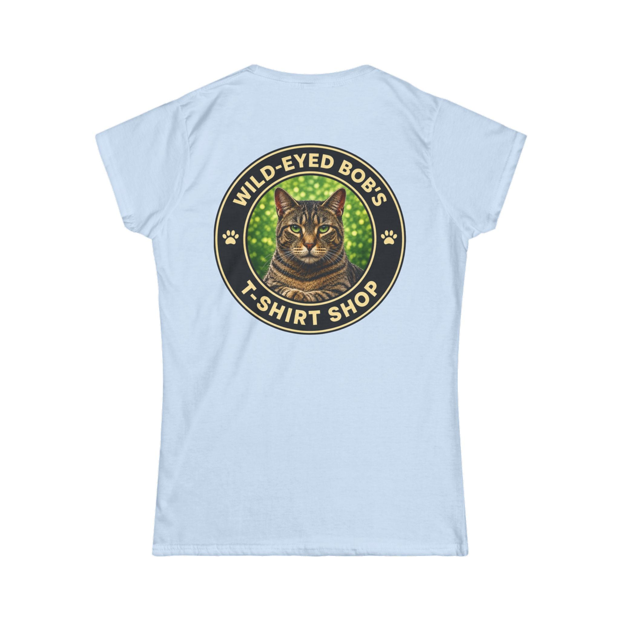 "Wild-Eyed Bob's T-Shirt Shop" Cat Logo Tee