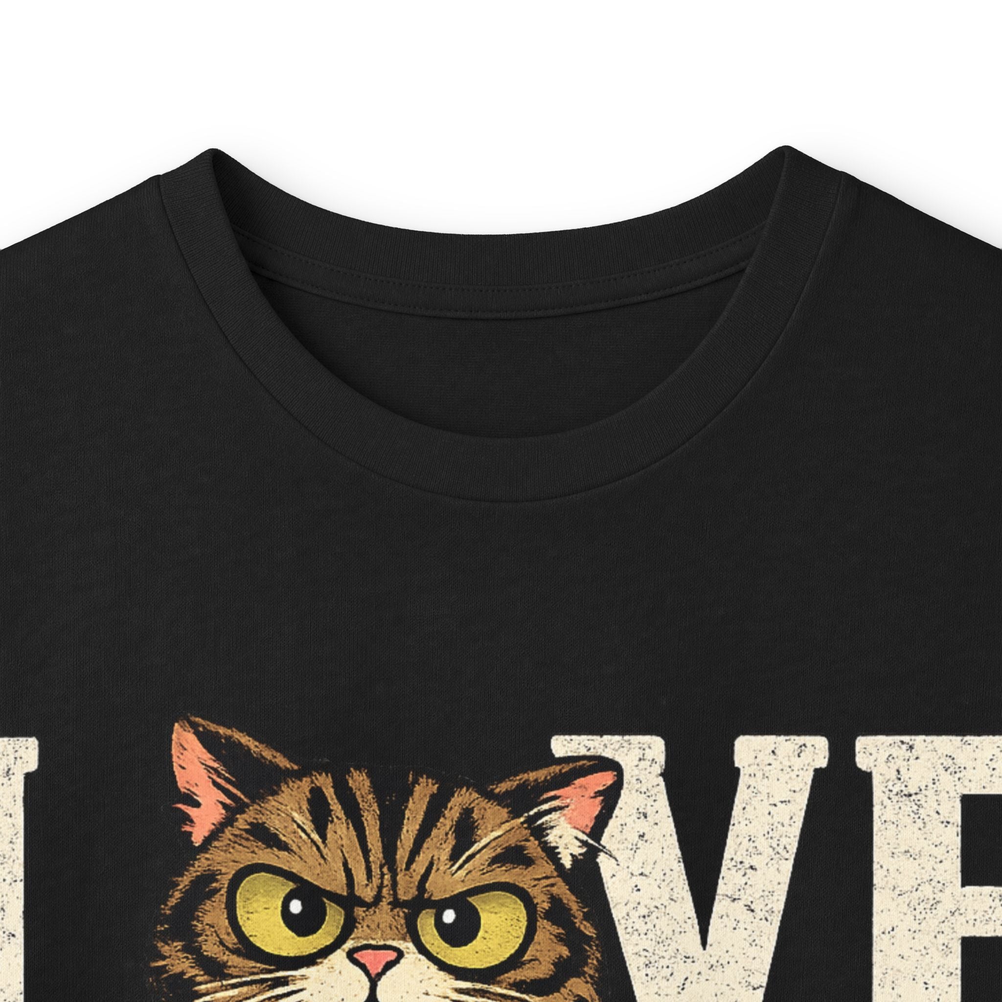 Long Sleeve Tee — "LOVE "tabby  Cat Face Graphic