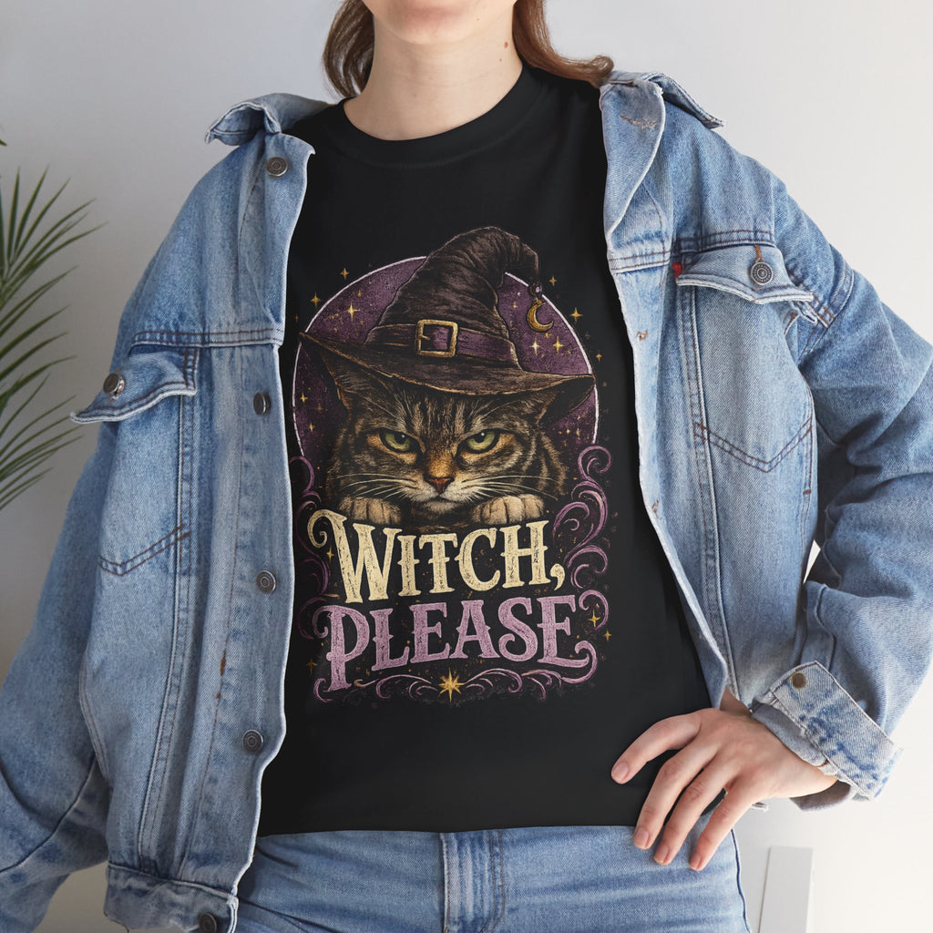 Witch Please Cat T-Shirt — Cute Witch Cat Halloween Tee