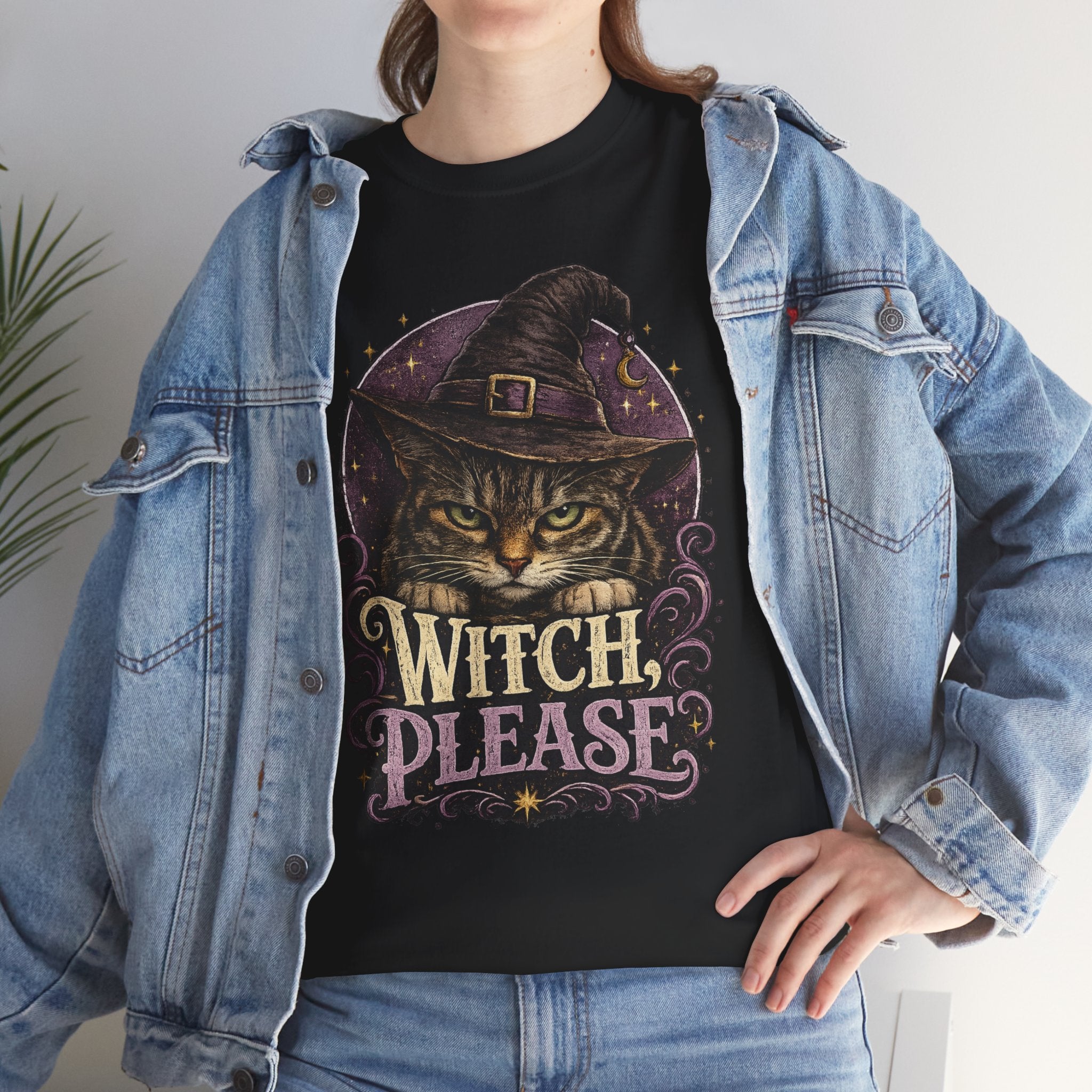 Witch Please Cat T-Shirt — Cute Witch Cat Halloween Tee