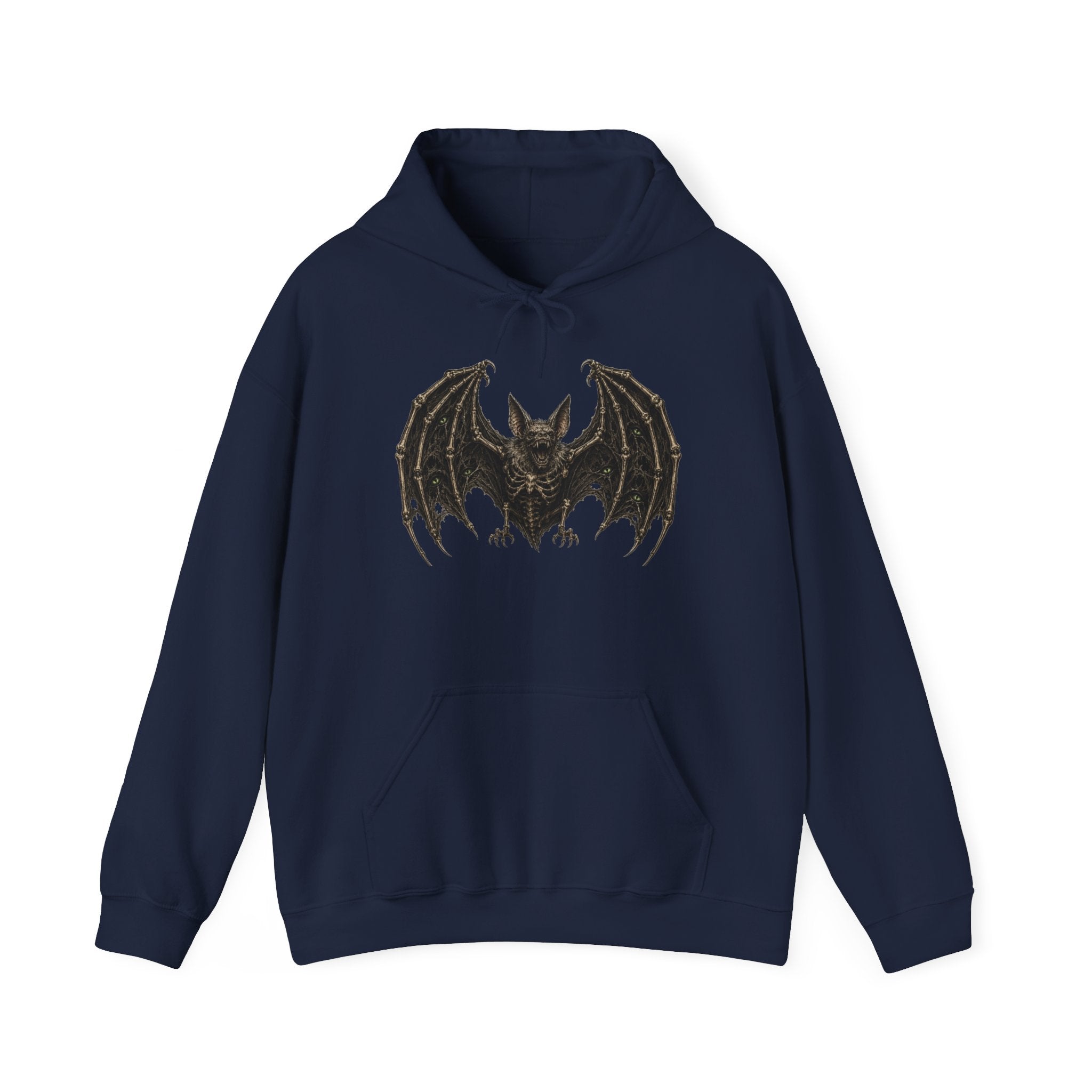 Gothic Bat Graphic Hoodie — Vintage Winged Bat Sweatshirt
