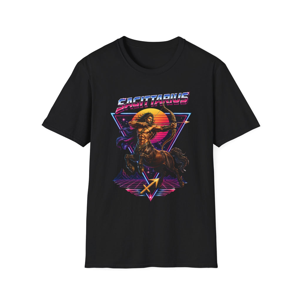 Sagittarius Archer T-Shirt — Retro Neon Zodiac Tee