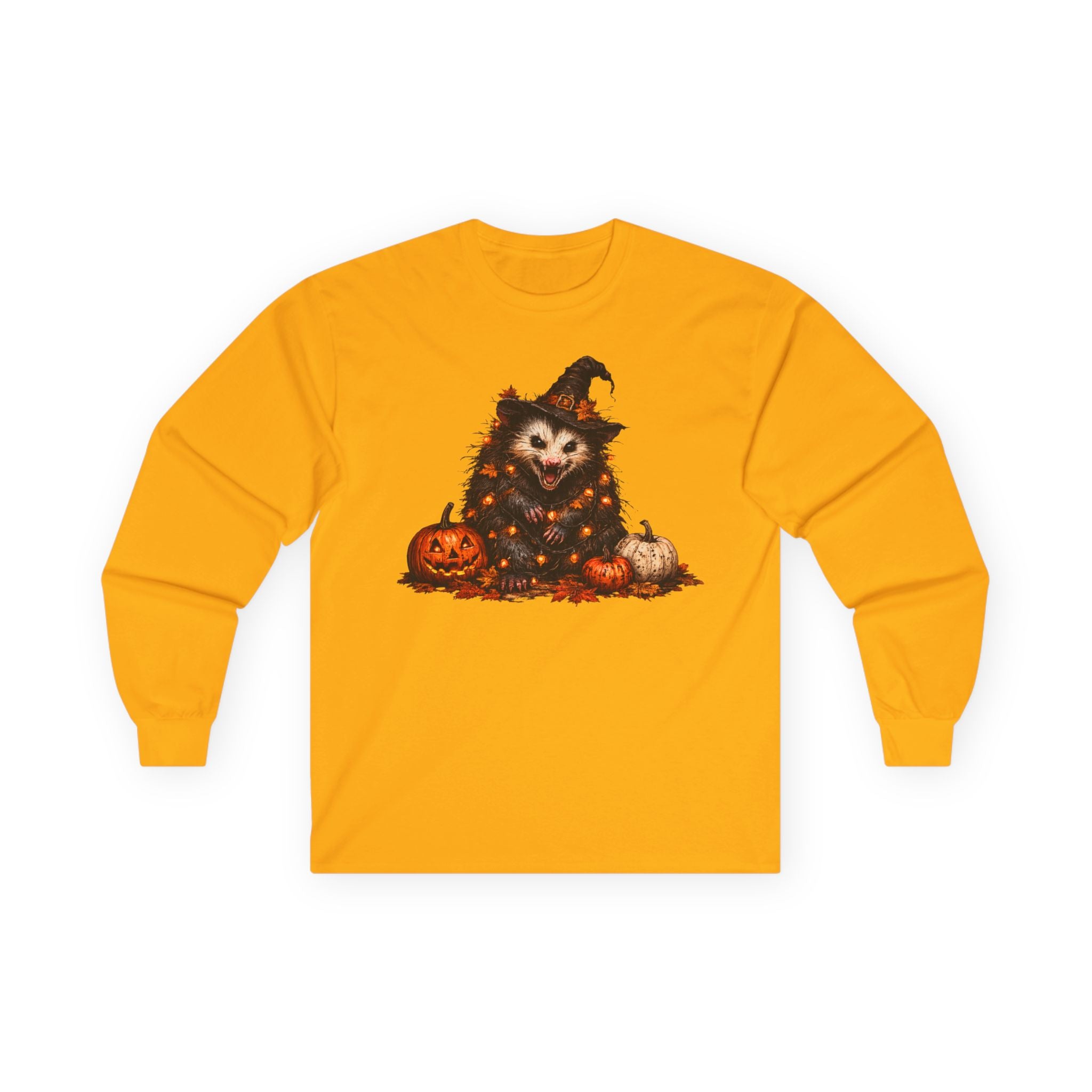 Halloween Possum Pumpkin Long Sleeve Tee