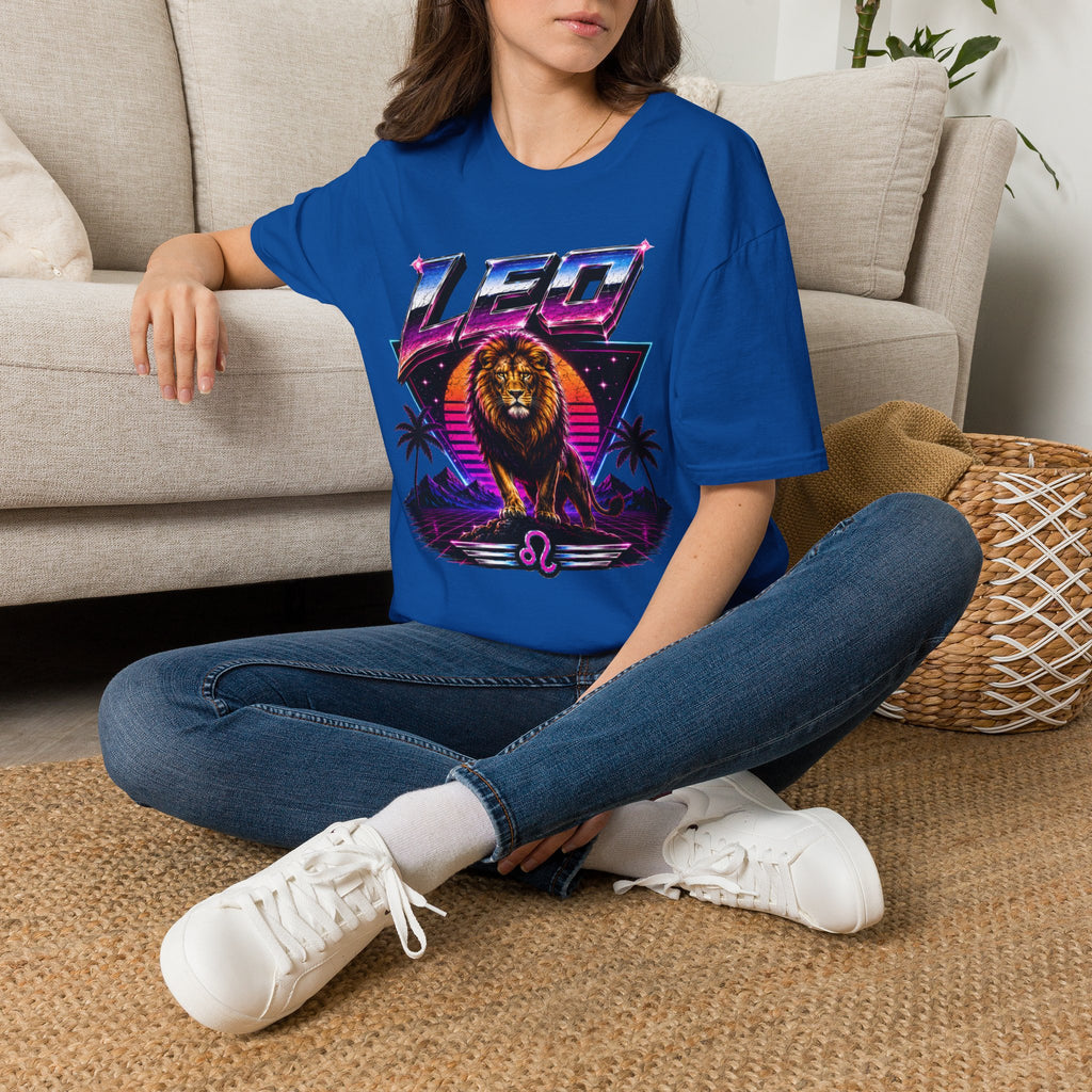 Leo Zodiac T-Shirt — Retro 80s Lion Astrology Tee
