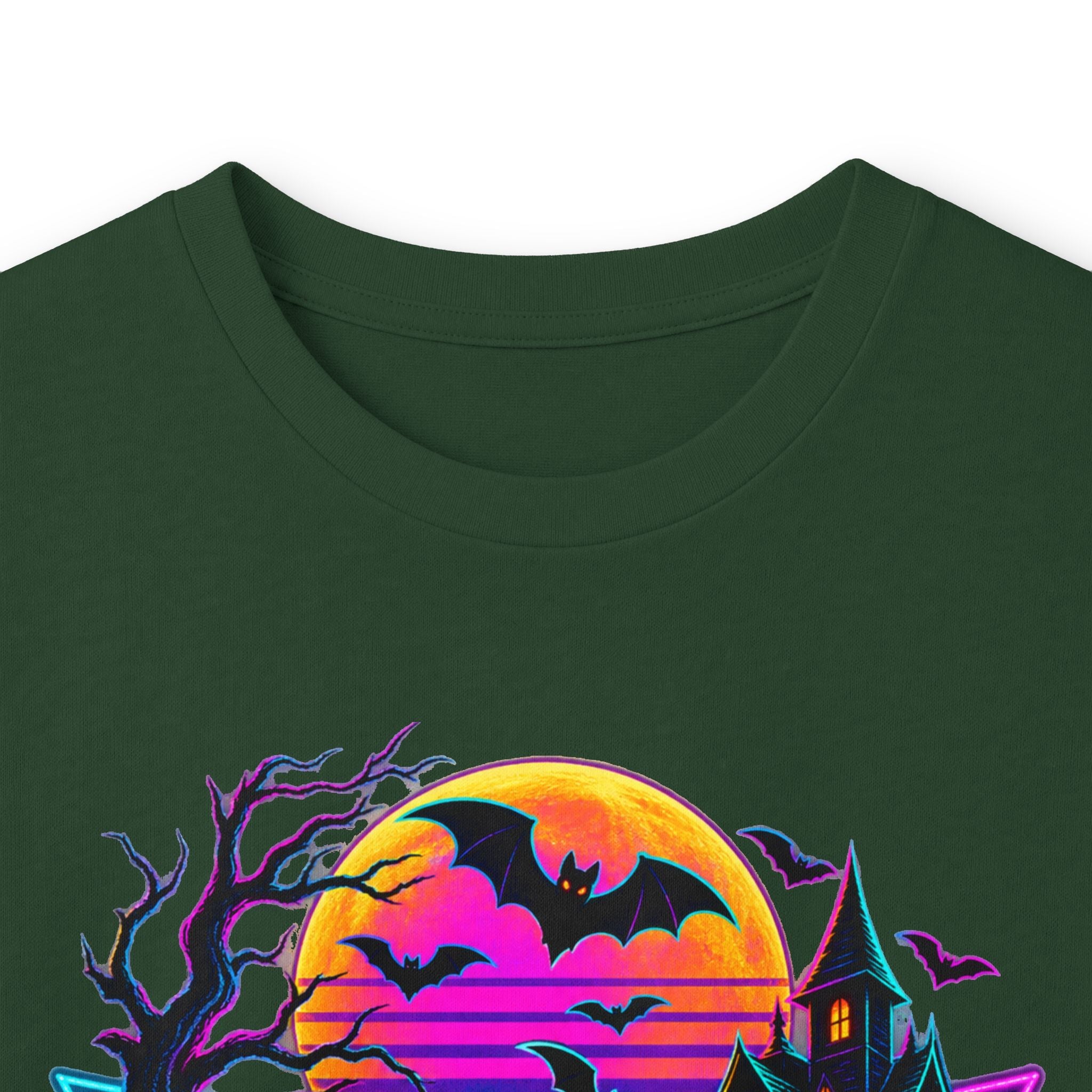 Halloween Ghosts Long Sleeve Tee – Neon Spooky Pumpkin Graveyard Shirt