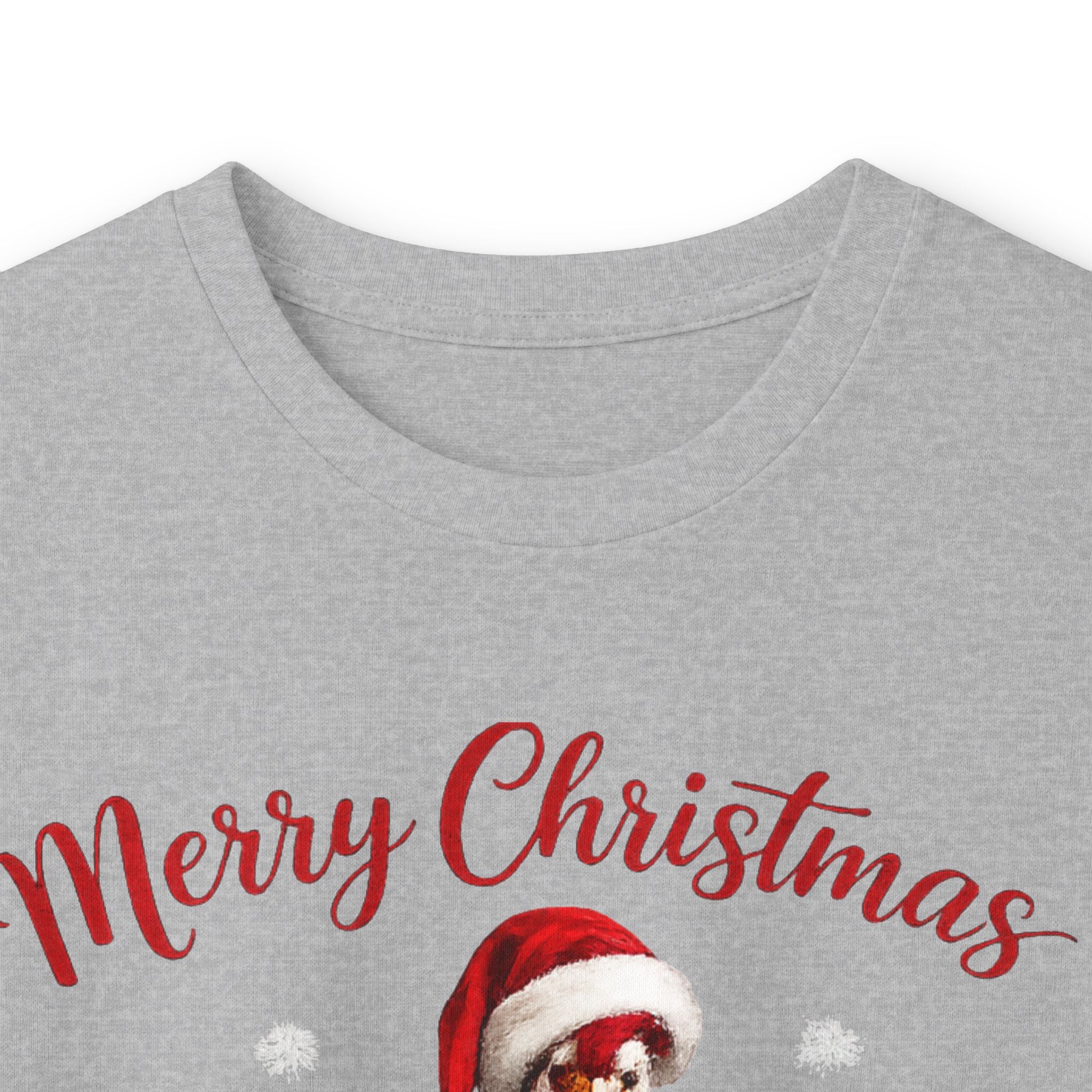 Christmas Rooster Long Sleeve Tee — “Merry Christmas” Holiday Duck with Scarf & Gifts
