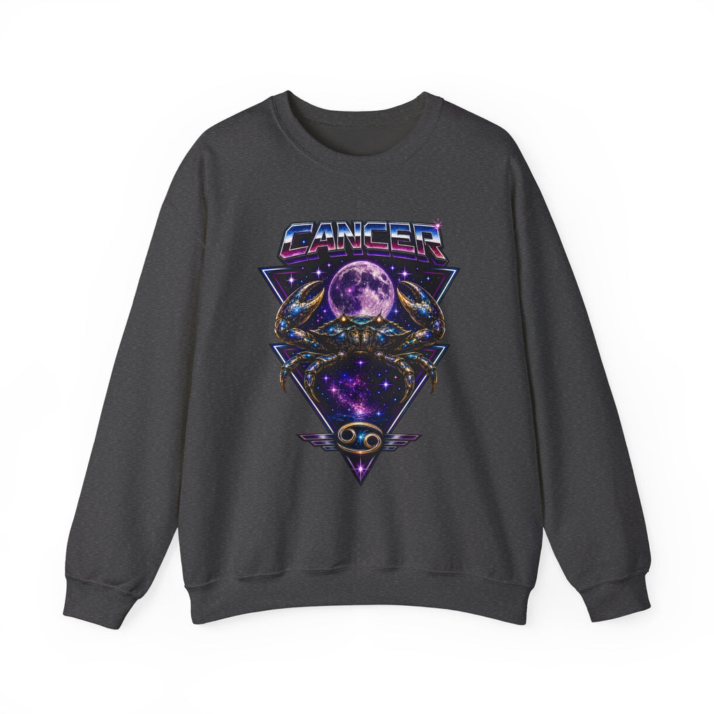 Cancer Zodiac Crewneck Sweatshirt — Retro Cosmic Crab Astrology Design
