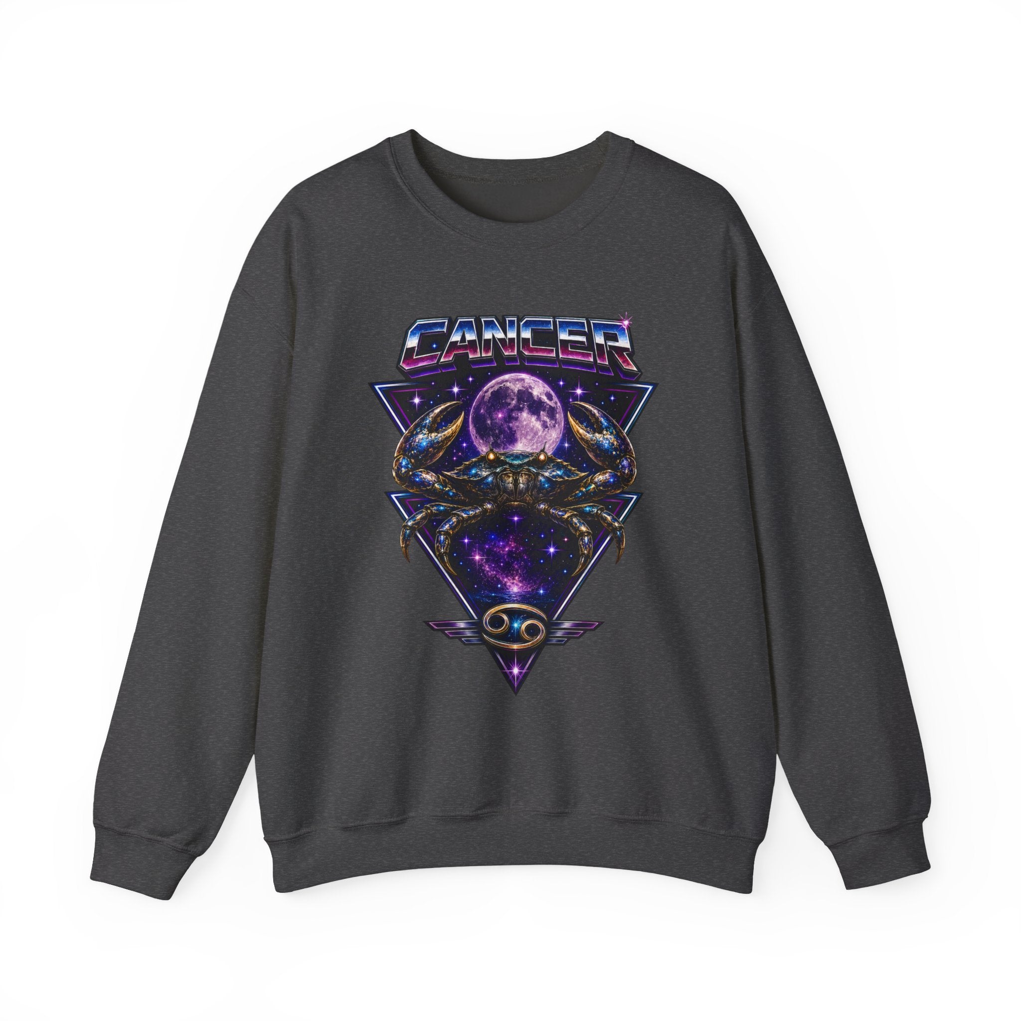 Cancer Zodiac Crewneck Sweatshirt — Retro Cosmic Crab Astrology Design