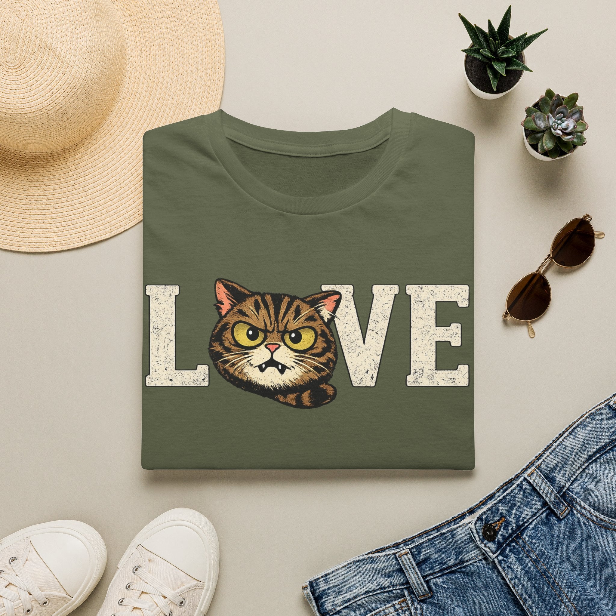 Cat Love T-Shirt — Vintage Kitten Graphic Tee for Cat Lovers