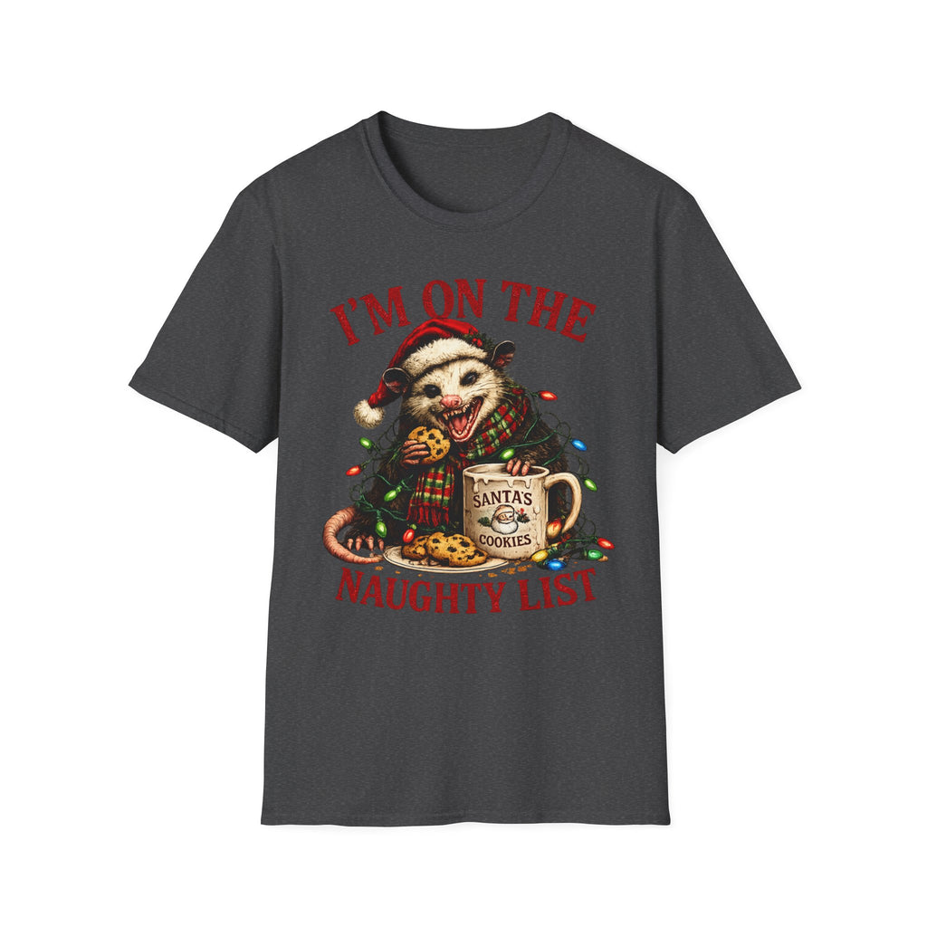 I'm On The Naughty List Possum T-Shirt — Funny Holiday Christmas Tee