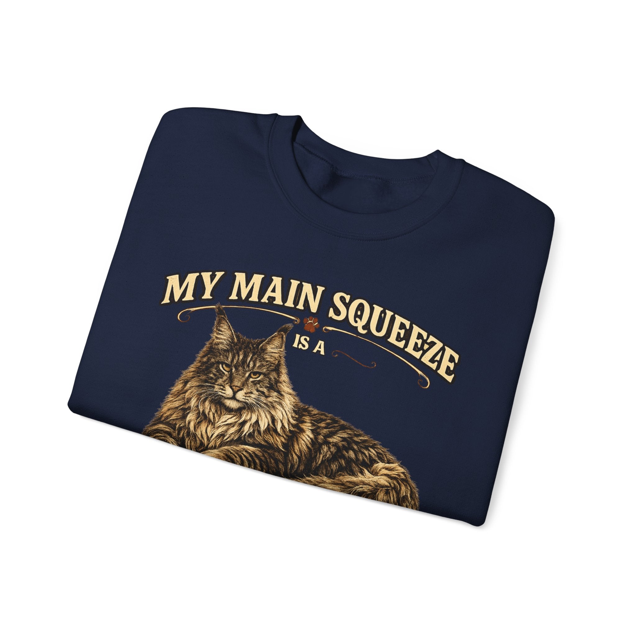 Maine Coon Sweatshirt - "My Main Squeeze" Cat Lover Crewneck