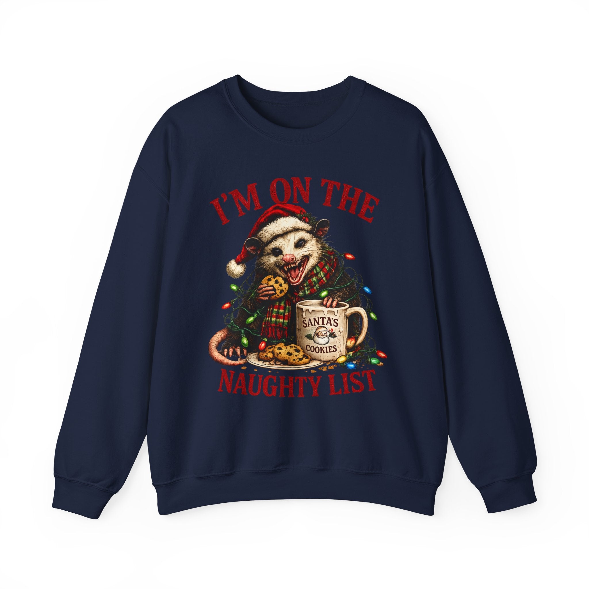 Sweatshirt - "I'm On The Naughty List" possum Christmas Crewneck