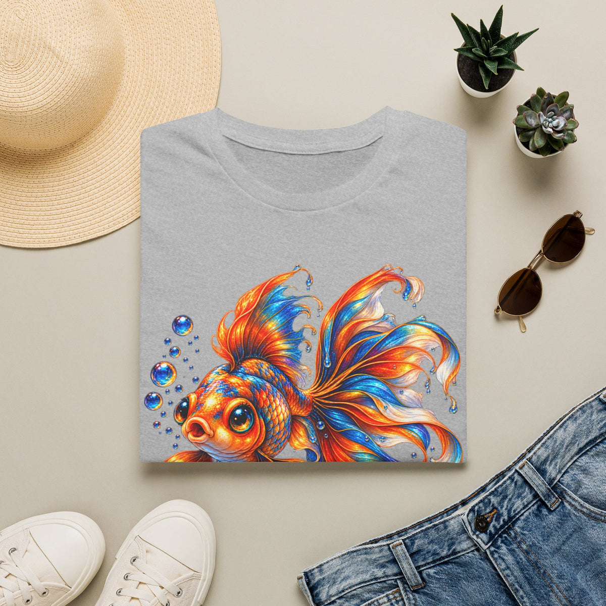 Colorful Goldfish T-Shirt — Vibrant Fish Art Tee