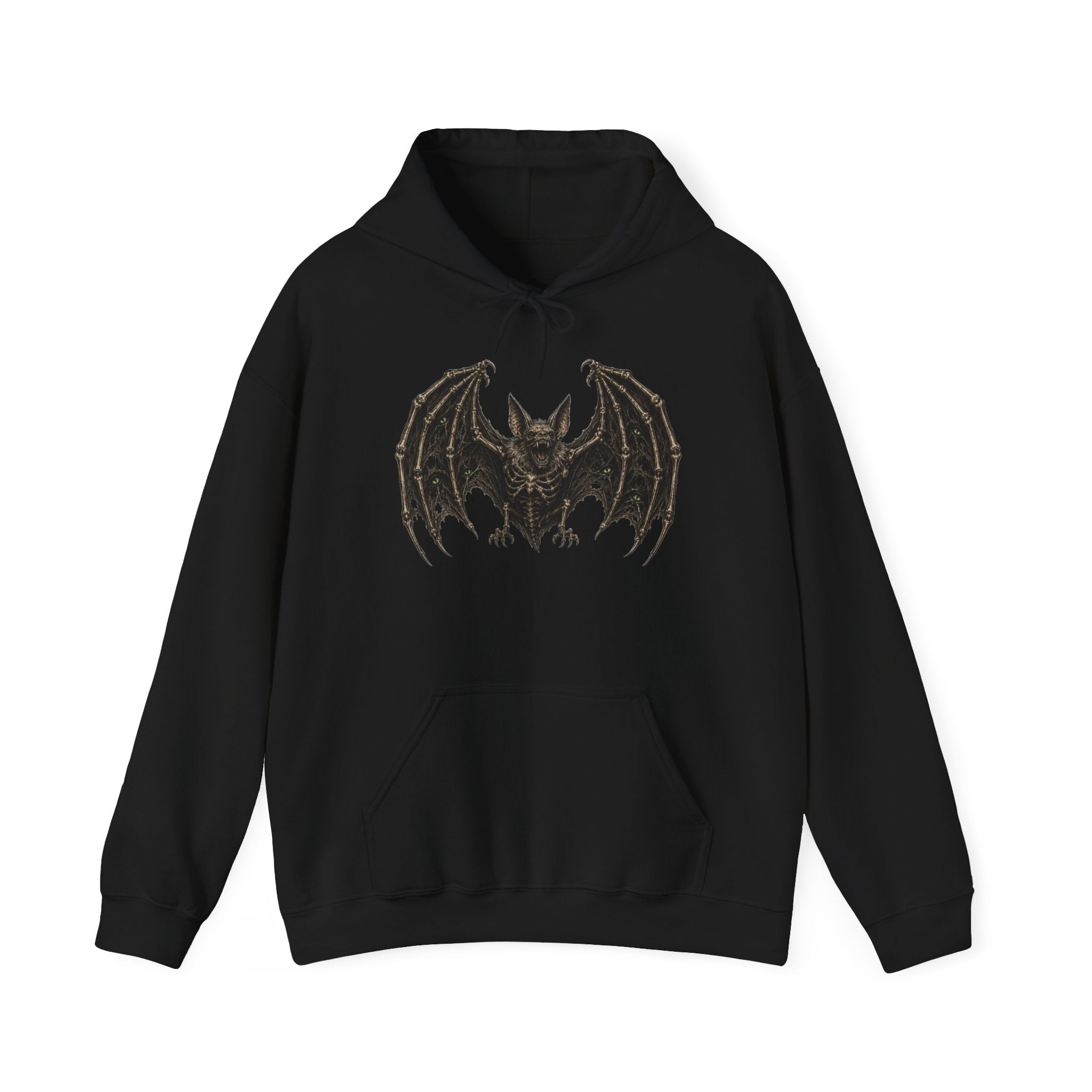 Gothic Bat Graphic Hoodie — Vintage Winged Bat Sweatshirt
