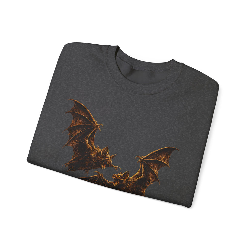 Bat Flight Crewneck Sweatshirt – Bat Battle Goth-holloween Graphic
