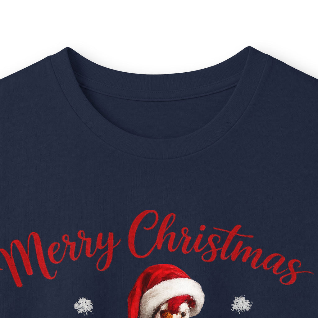 Christmas Rooster Long Sleeve Tee — “Merry Christmas” Holiday Duck with Scarf & Gifts