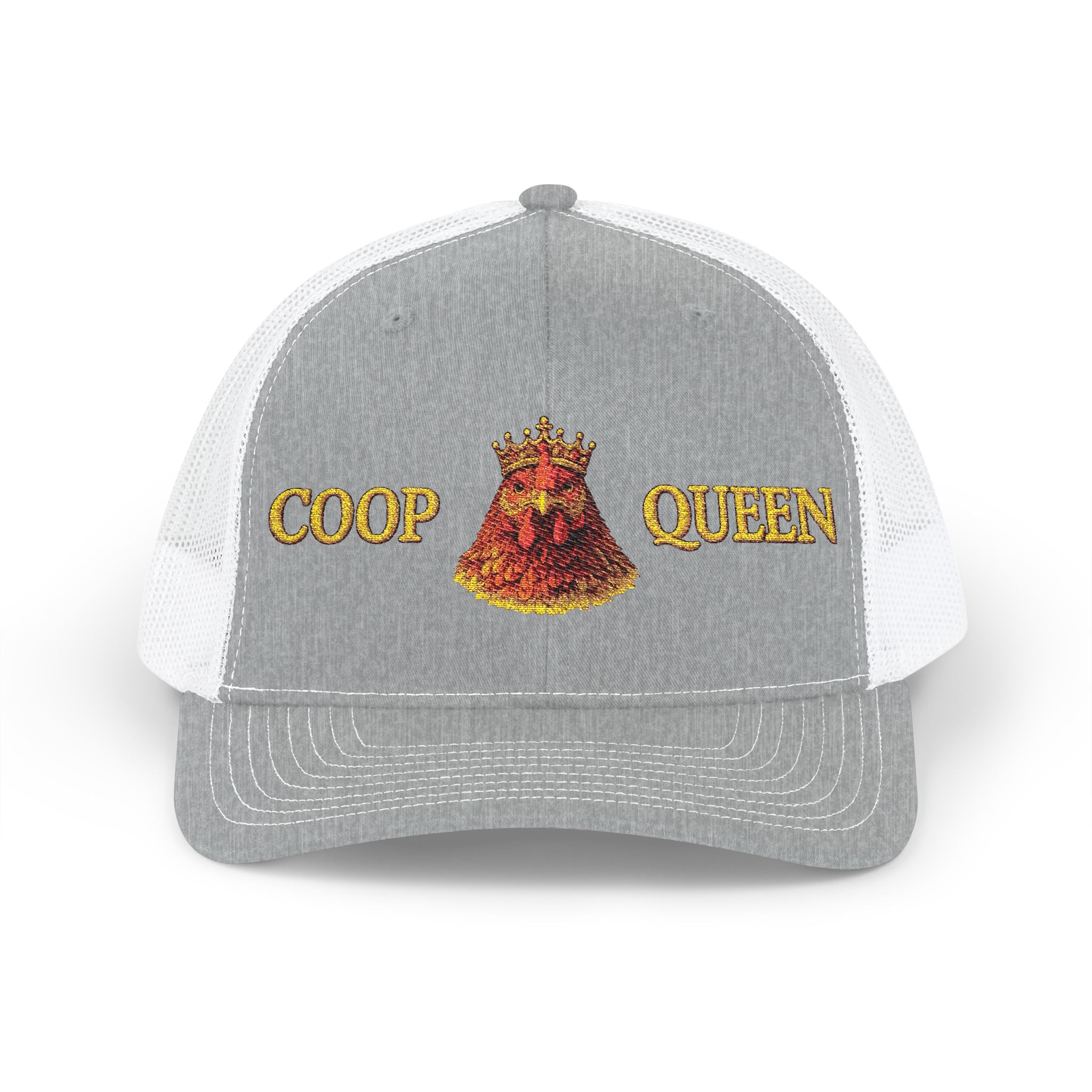Coop Queen Trucker Cap – Embroidered Chicken Crown Snapback