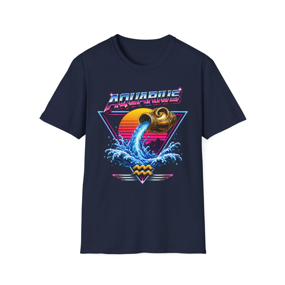 Aquarius Zodiac T‑Shirt — Retro Water Bearer Horoscope Tee