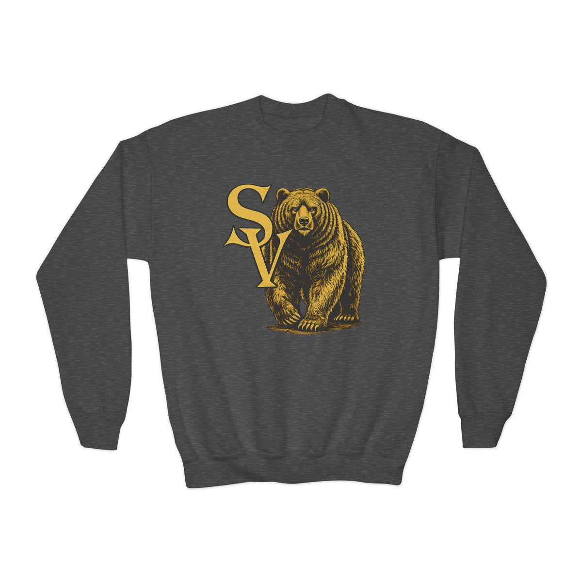 Diane J. design  Crewneck Sweatshirt — Vintage Bear Graphic with SV Lettering