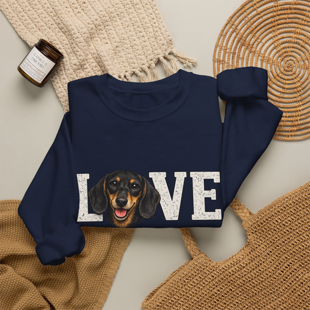 Dachshund Love Crewneck Sweatshirt — Cute Dog Lover Pullover