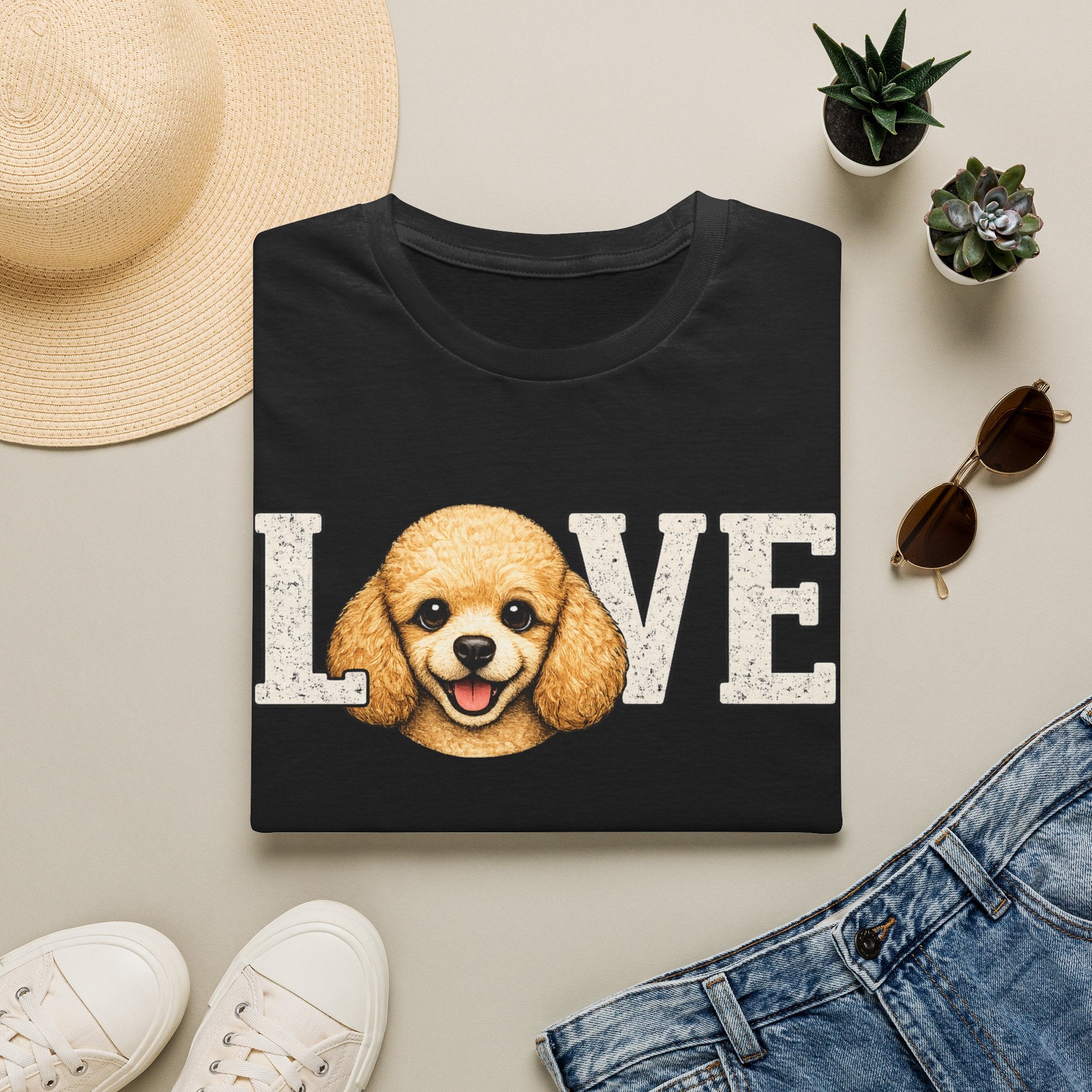 Poodle pup T-Shirt — Cute Poodle Face Tee for Dog Lovers