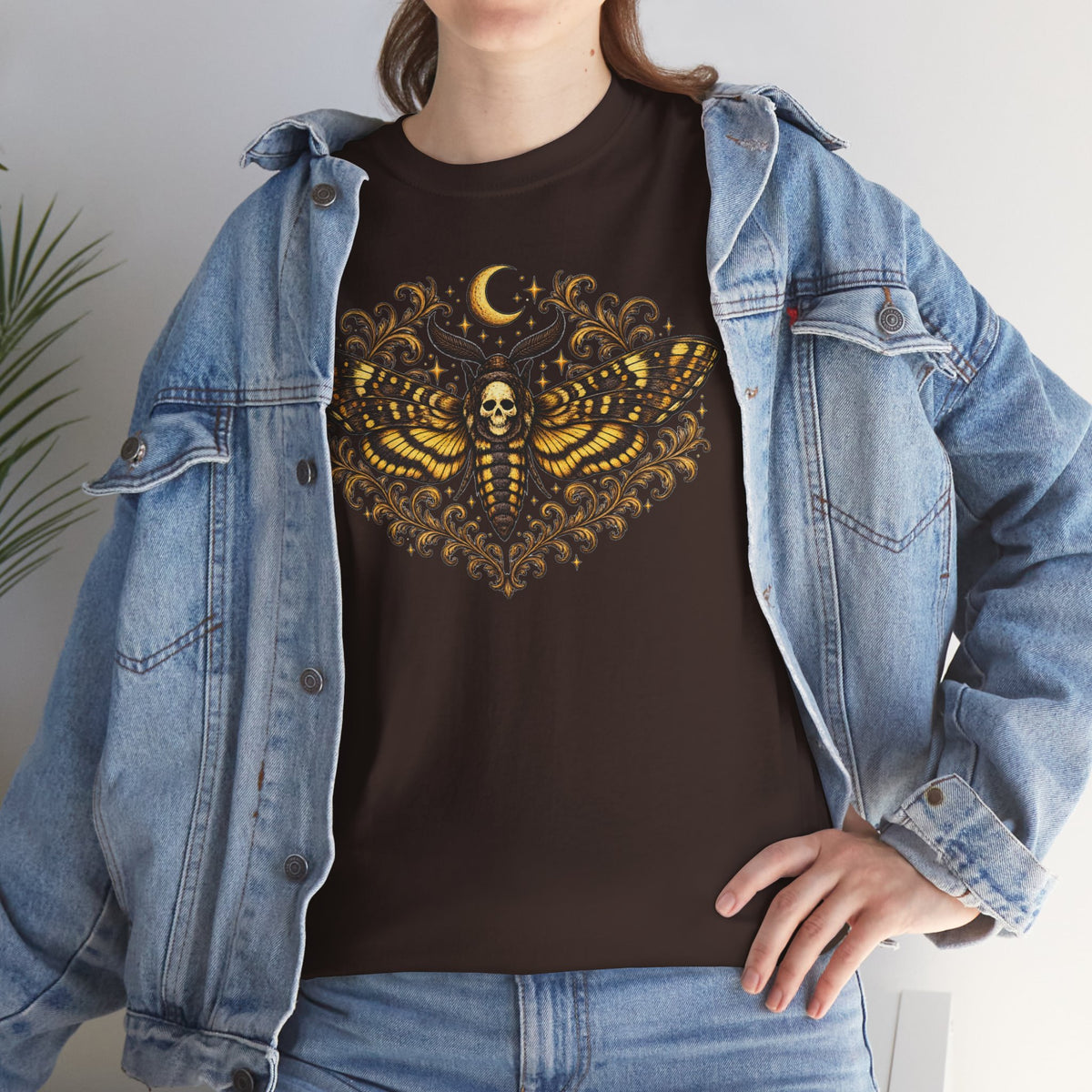 Mystic Moth Tee — Golden Moon, Death Moth Graphic T-Shirt