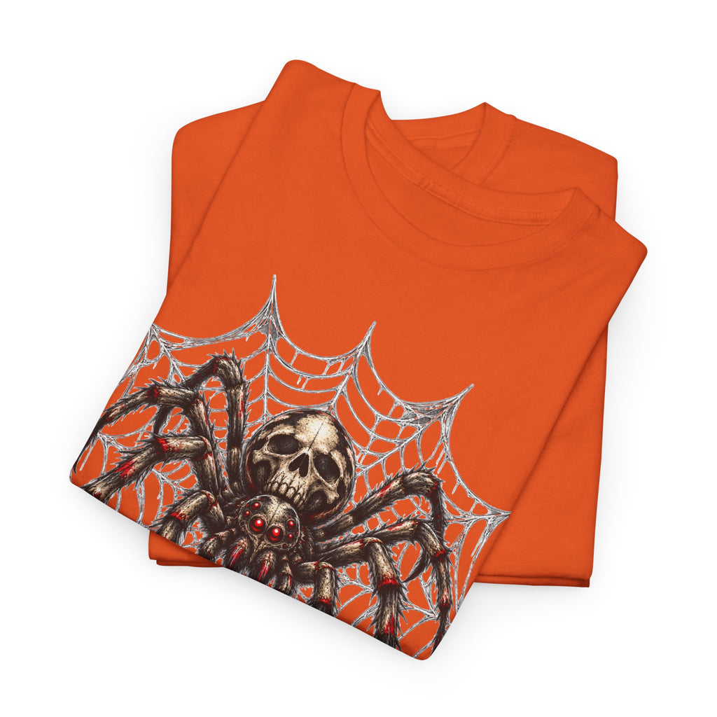 Spider Skull Web T‑Shirt — Gothic Halloween Graphic Tee