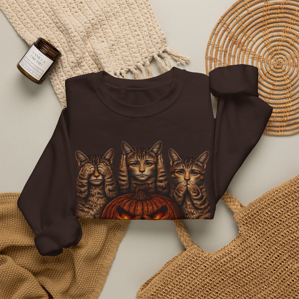 Halloween Cat Pumpkin Crewneck Sweatshirt
