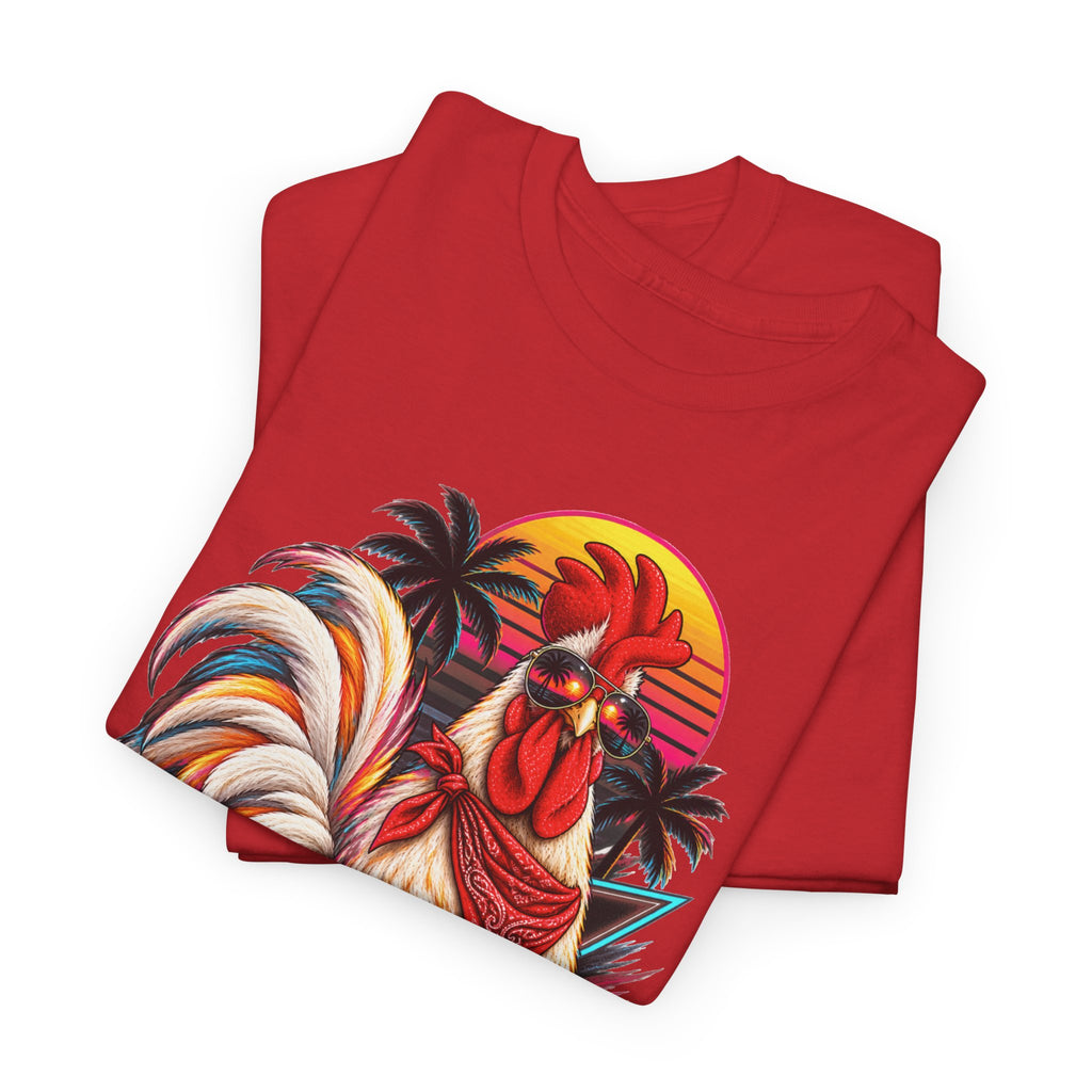 Rooster Sunset T-Shirt — Tropical Vintage Rooster Graphic Tee