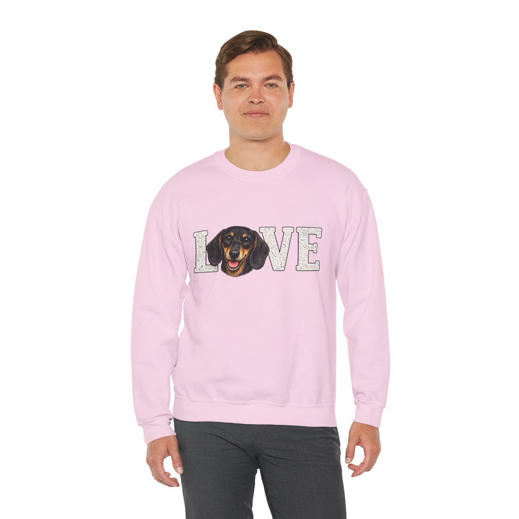 Dachshund Love Crewneck Sweatshirt — Cute Dog Lover Pullover