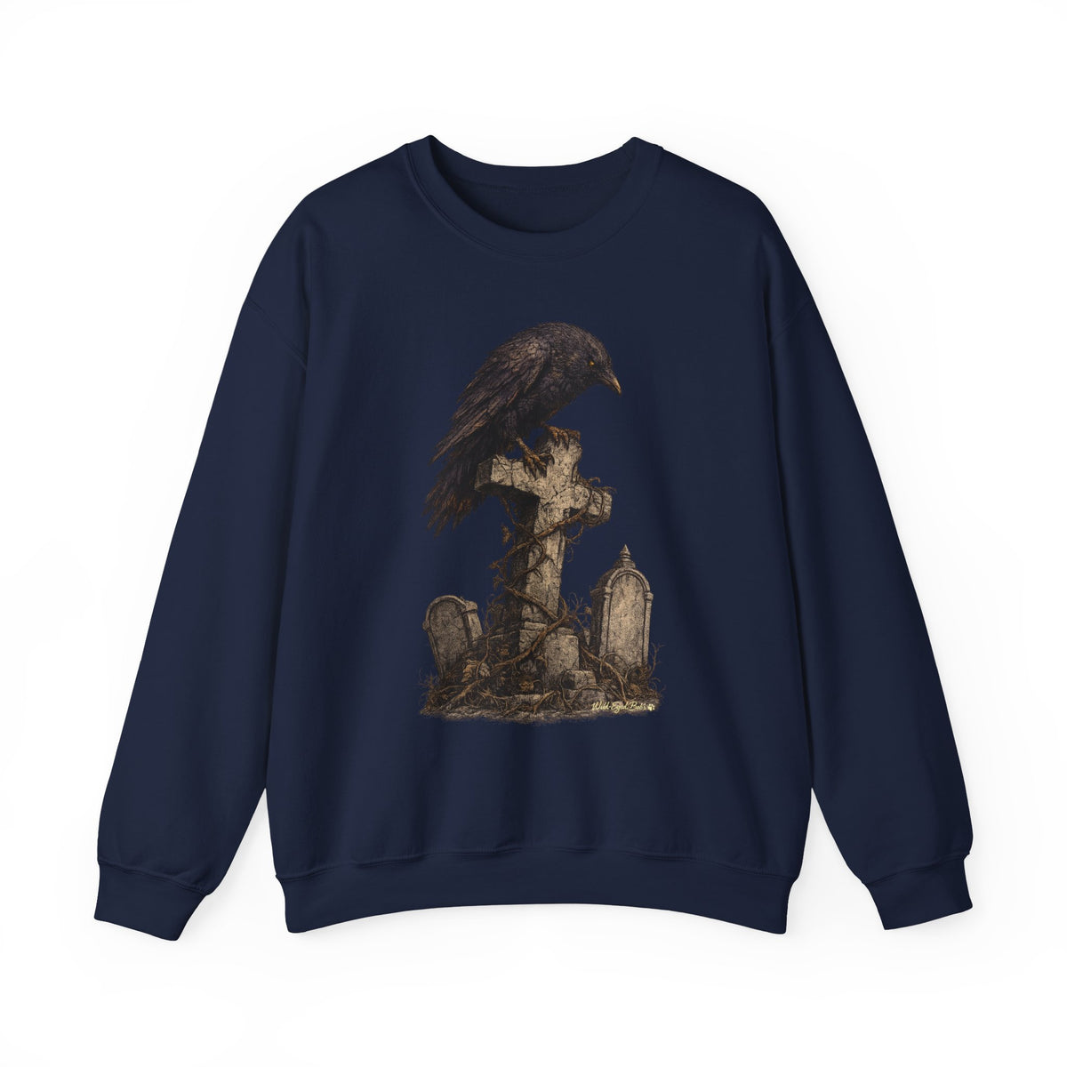 Gothic Raven on Tombstone Sweatshirt