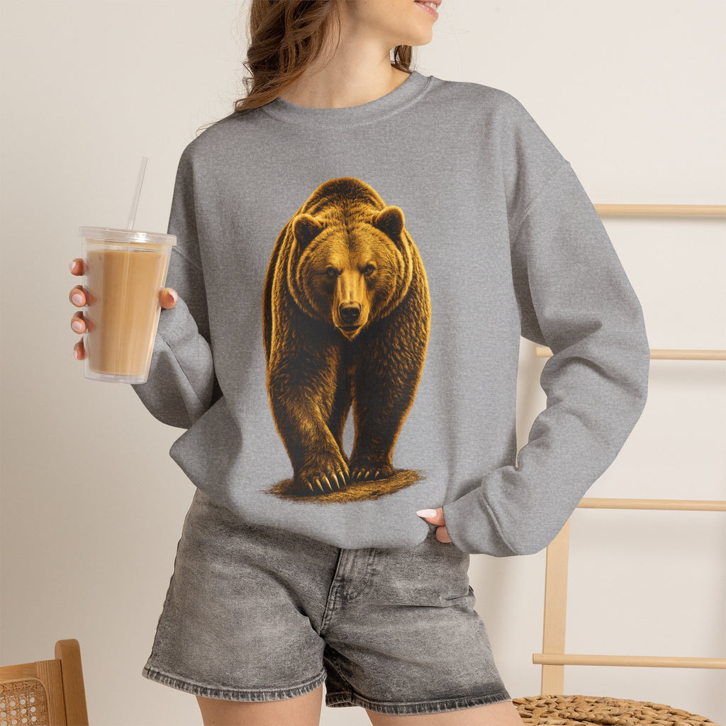 Grizzly Bear Crewneck Sweatshirt — Vintage Wildlife Graphic
