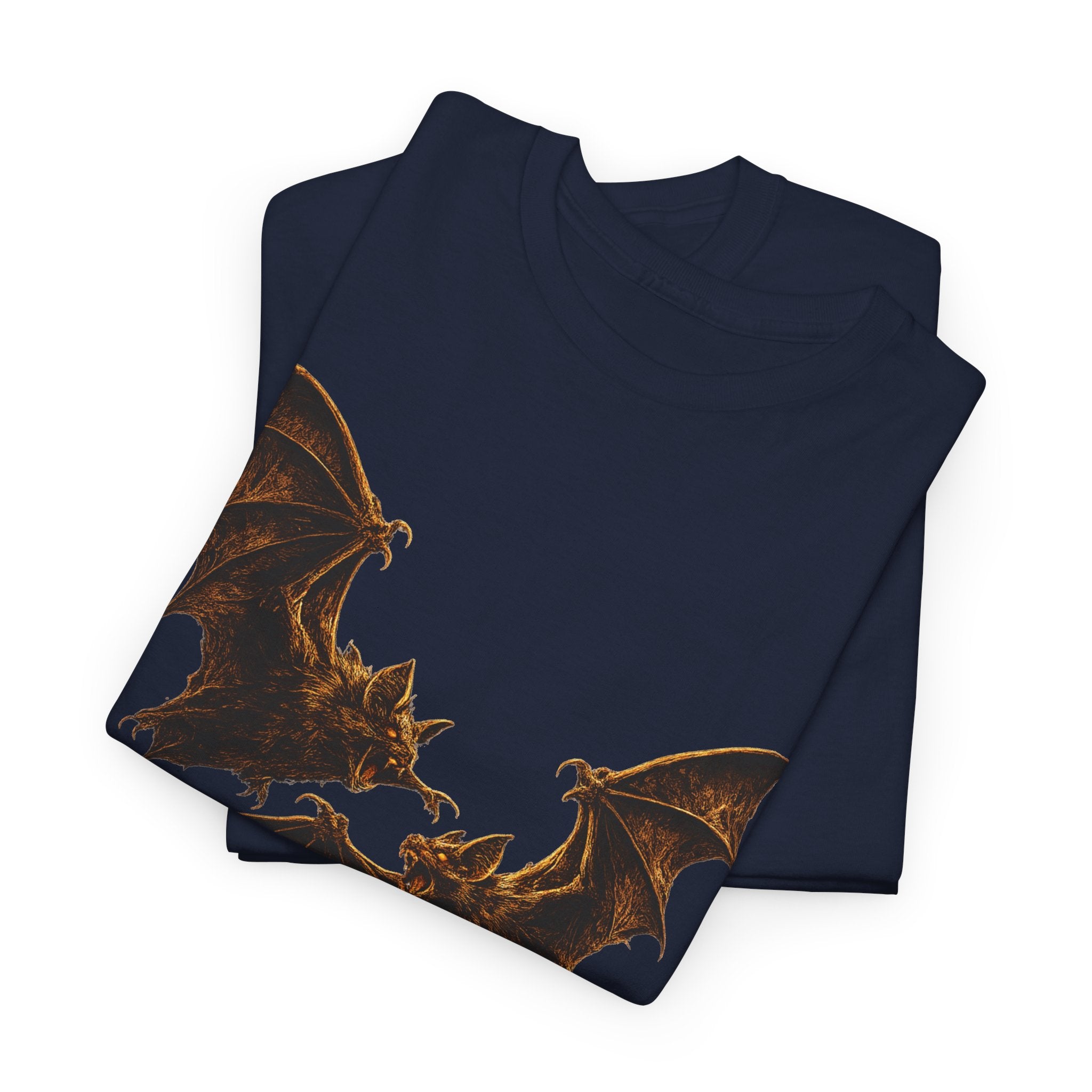 Bat duo Graphic Tee — Vintage Gothic Bat Illustration Shirt