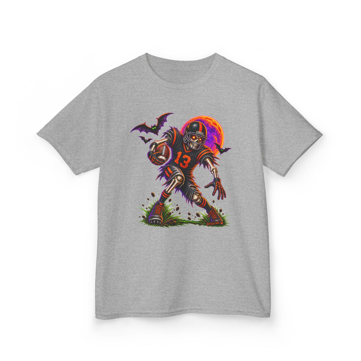 Kids Football Zombie Tee — Spooky Player #13 Halloween Shirt